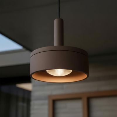 Lucide LENZ - Pendant light Indoor/Outdoor - Ø 11 cm - LED - 1x8W 2700K - IP54 - Rust Brown